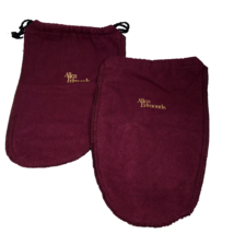 Set of 2 Allen Edmonds Shoes Dust Bags Drawstring Travel 13&quot; X 8&quot; Burgundy - £12.24 GBP