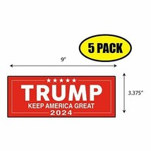 5 Pack 3.375&quot;x9&quot; Trump Kag 2024 Sticker Decal Humor Funny Gift Trump BS0161 - £6.48 GBP