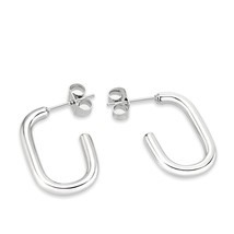 Minimalist C/U Shaped Stud Huggie Hoop Stainless Steel Fashion Earrings Gifts - £42.30 GBP