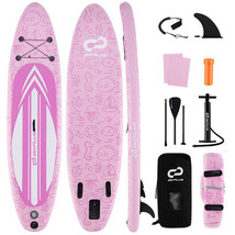 Inflatable Stand up Paddle Board iSUP Board Accessories with 3 Fins and Backpack - £202.29 GBP