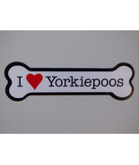 I Heart (Love) Yorkiespoos Dog Bone Car Fridge Magnet 2&quot;x7&quot; Waterproof M... - £3.90 GBP