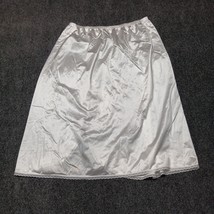 Vintage Vanity Fair Night Skirt Women Large White Satin Lightweight Slee... - $18.49