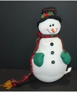 Snowman Christmas Door Stop Figurine Cloth 15&quot; Tall - £10.97 GBP