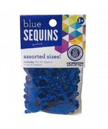 Blue Craft Sequins in Assorted Sizes (10 packs) - £5.16 GBP