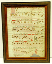 Early 17th Century Sheet Music Framed Under Glass Double-sided Parchment  - £157.99 GBP