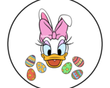 30 DAISY DUCK EASTER ENVELOPE SEALS STICKERS LABELS TAGS 1.5&quot; ROUND CUSTOM - $7.99