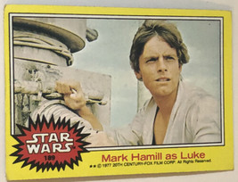 Vintage Star Wars Trading Card Yellow 1977 #189 Mark Hamill As Luke Skywalker - £1.85 GBP