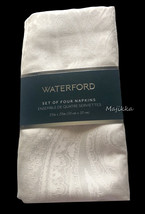 Waterford Paisley White Ivory Napkins Embossed Damask Holiday Set of 4 C... - £33.97 GBP