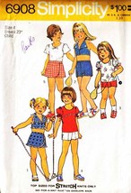 Vintage 1975 Child&#39;s PANT-SKIRT SHORTS &amp; TOP Simplicity Pattern 6908 Size 4 - $12.00