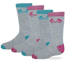 Realtree Girls Youth Boot Socks Merino Wool Cushion Outdoor Crew Pink Bl... - €15,46 EUR
