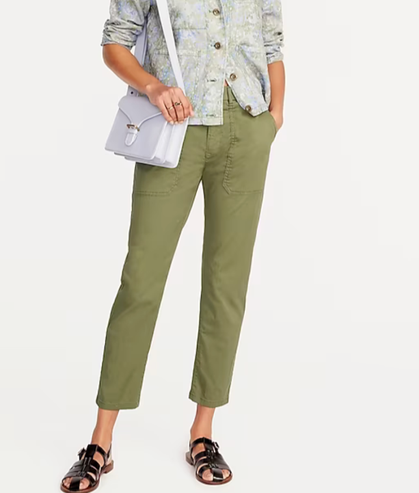 J Crew Patch Pocket Slim Boyfriend Chino Pants Green Womens Size 31 *Rea... - $22.13