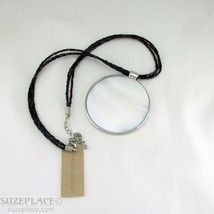 ERICA LYONS BLACK BEAD MOTHER OF PEARL PENDANT NECKLACE NWT $30 - £13.97 GBP