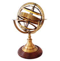 12&quot; Antique Handmade Nautical Brass Armillary Sphere World Globe - £70.60 GBP