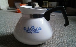 Vintage Corning Ware Blue Cornflower Tea Kettle Coffee Pot 6 Cup - £23.59 GBP