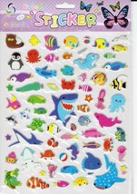 3D Fish Shark Whale Squid Craft Kindergarten Sticker Size 25x20 cm/10x8 inch - £3.98 GBP