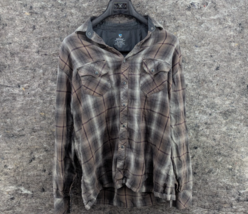 Kuhl Pearl Snap Long Sleeve Plaid Flannel Shirt Mens Size XLarge Gray - $26.99