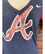 Atlanta Braves V-Neck T-Shirt XS Short Sleeve Nike Genuine Merchandise T... - £14.19 GBP