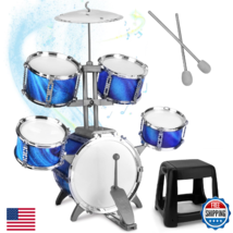 Kids Jazz Drum Set w/ Stool &amp; Sticks Toy for Toddlers Ages 3-7 Boy/Girl - $71.19