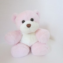 Aurora Baby Plush pink white first chubby teddy bear bean bag soft toy - $8.90