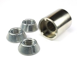 Installation Tool + 5pc 1/2-13 Tri-Groove Tamper Proof Security Nuts Zam... - £45.62 GBP