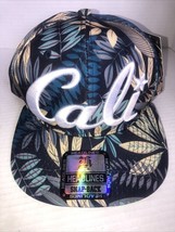 Headlines Black Floral Cali California Snap Back Cap Flat Bill One Size New - $12.03