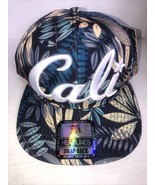 Headlines Black Floral Cali California Snap Back Cap Flat Bill One Size New - $286.53 MXN