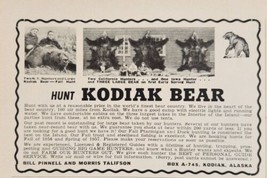 1956 Print Ad Hunt Kodiak Bear Bill Pinnell &amp; Morris Talifson Kodiak,Alaska - £8.14 GBP