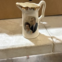 US President Lyndon B Johnson Lady Bird Portrait Creamer Pitcher USA 4&quot; - $14.84