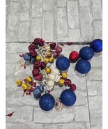 Vintage Satin String Ornaments Wreath Fillers Multi Colors Ivory White Y... - $34.03 CAD