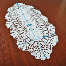Handmade Crochet Doily Table Runners Lace Oval Table Cloth Wedding 11x27... - £8.54 GBP