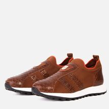 The Aslan Tan Knitted & Leather Men Sneaker image 2