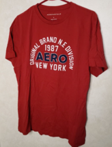 Aeropostale Mens Short Sleeve Large Dark Red Cotton T-Shirt - $9.89