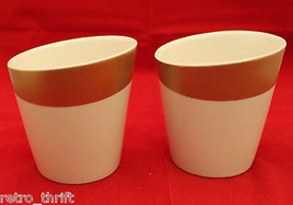 Starbucks Coffee 2012 New Bone China White Gold 2 Coffee Tea Mug Cups  8 oz (B) - £30.59 GBP