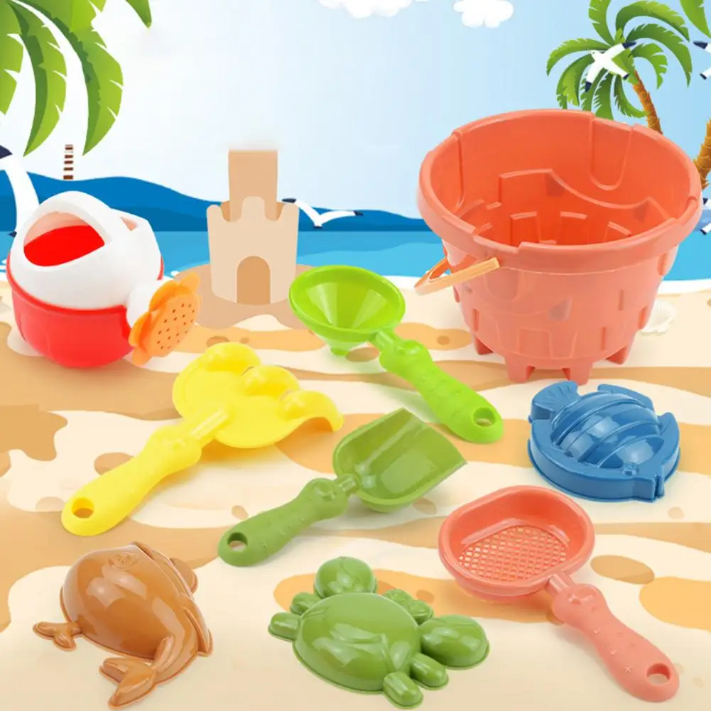 Beach Bucket Set For Kids Summer Sand Beach Toys Castle Bucket Spade Shovel Rake - £9.03 GBP