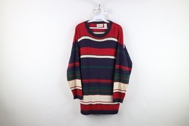 Vintage 90s Streetwear Womens Medium Thrashed Color Block Striped Knit S... - $24.70