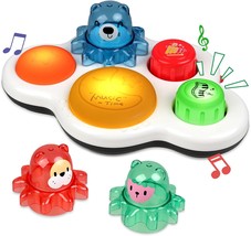 Baby Musical Light Up Toys Drum Gear - Newborn Infant Sensory Tummy Time Toys - - £27.73 GBP