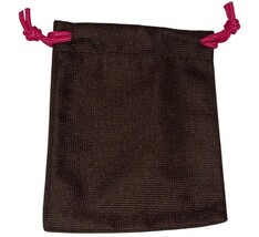 Kate Spade Mini Dust Gift Bag Jewelry Storage Brown Gold Pink 5.75" x 4.75” image 4