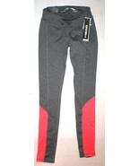 New Head Active Run Womens Gray Orange Striped Pants Leggings XS Yoga Pi... - £39.56 GBP