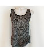 St John Cashmere Blend Knit Tank Top Womens P Petite Black Heart Sleeveless - €49,44 EUR