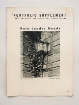 Antique Architecture Rain Leader Heads American Architect Architecture Booklet - £30.47 GBP