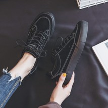 Women Shoes 2021 New Fashion Casual Suede Black Shoes Women Casual Breathable Co - £38.61 GBP