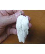 (j-wolf-51) 3 Wild Arctic WOLF aceh bovine bone carving Wolves Coyote pe... - $49.06 CAD