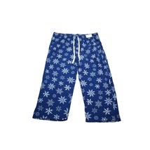 Croft Barrow Pants Mens 4XB Blue Snowflakes Printed Lounge Pajama Pull On Bottom - £12.74 GBP