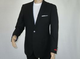Men's RENOIR Classic Blazer Jacket 100% Wool Single breasted Notch 509-1 Black image 2
