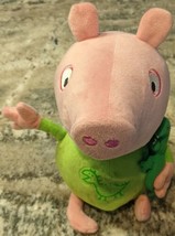 2003 Peppa Pig George Holding Dinosaur Talking Plush 12&quot; Stuffed Green Pink - £13.18 GBP