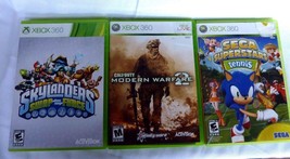 XBOX 360 Games Modern Warfare, Skylanders, Sega 3 games - $9.75