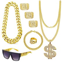 EIELO 80s 90s Accessories Outfit for Men Hip Hop Costume Kit Old School Rapper S - $29.68