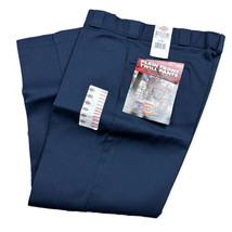 Vtg 80s NOS Dickies Work Pants Chinos USA Plain Front Twill 38x28 Navy B... - £39.10 GBP