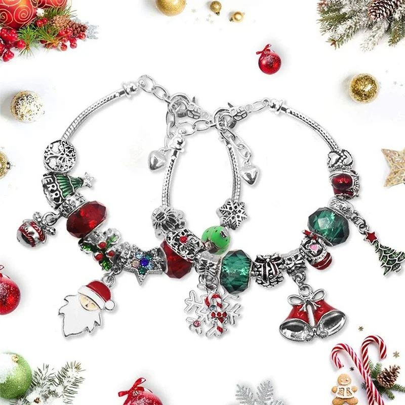 Play Christmas Advent Calendar Christmas Themed DIY Charm Jewelry Bracelet Makin - £24.78 GBP