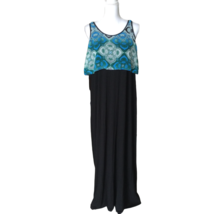 Cha Cha Vente Vintage Y2K Casual Sleeveless Maxi Dress Size M Black Multicolor - £19.14 GBP